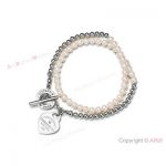 New! T I F F I NY & C o Wrap Bead Bracelet in Silver with Pearls